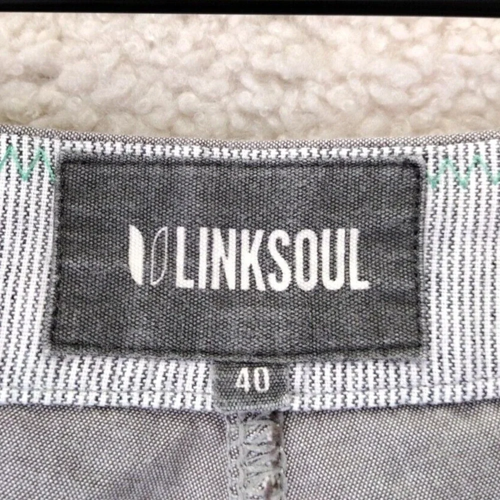 Linksoul Mens‎ 40 Gray Flat Front Performance Shorts Cotton Spandex Golf Casual
